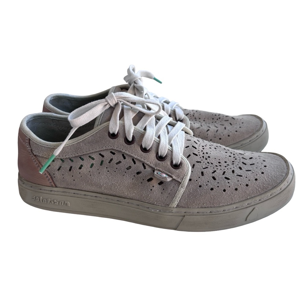 Satorisan Beige Suede Laser Cut Sneakers Sz 41